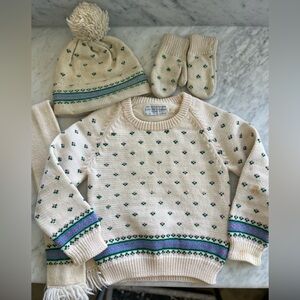 Wool girls sweater set.